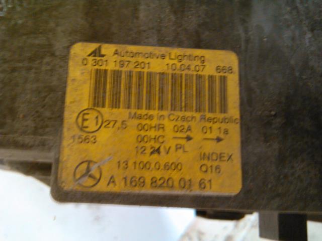 Frontlykt venstre halogen til Mercedes A-Klasse 2005-2012 (W169) (W169) 