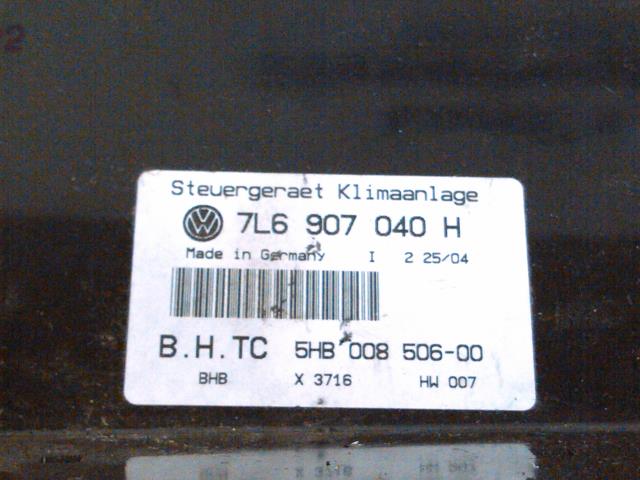 Varmeapparat betjening til VW Touareg 2003-2007 (Type I, Fase 1)  (7L6907040H|)