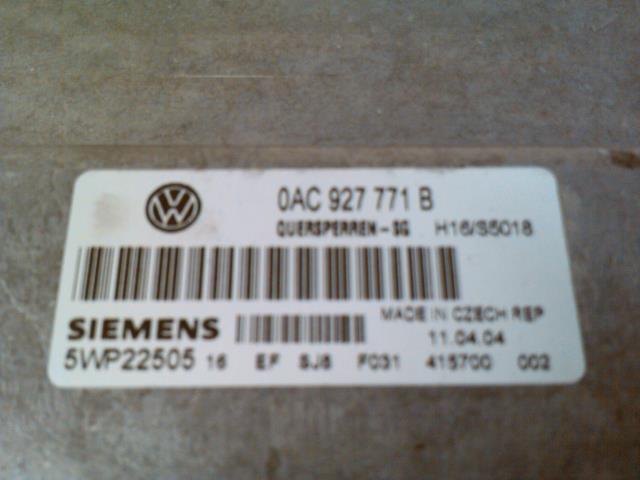 Styreenhet diverse til VW Touareg 2003-2007 (Type I, Fase 1)  (SIEMENS|0AC927771B|5WP22505|)