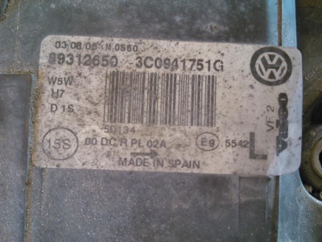 Frontlykt venstre xenon til VW Passat 2005-2010 (B6) (B6) 