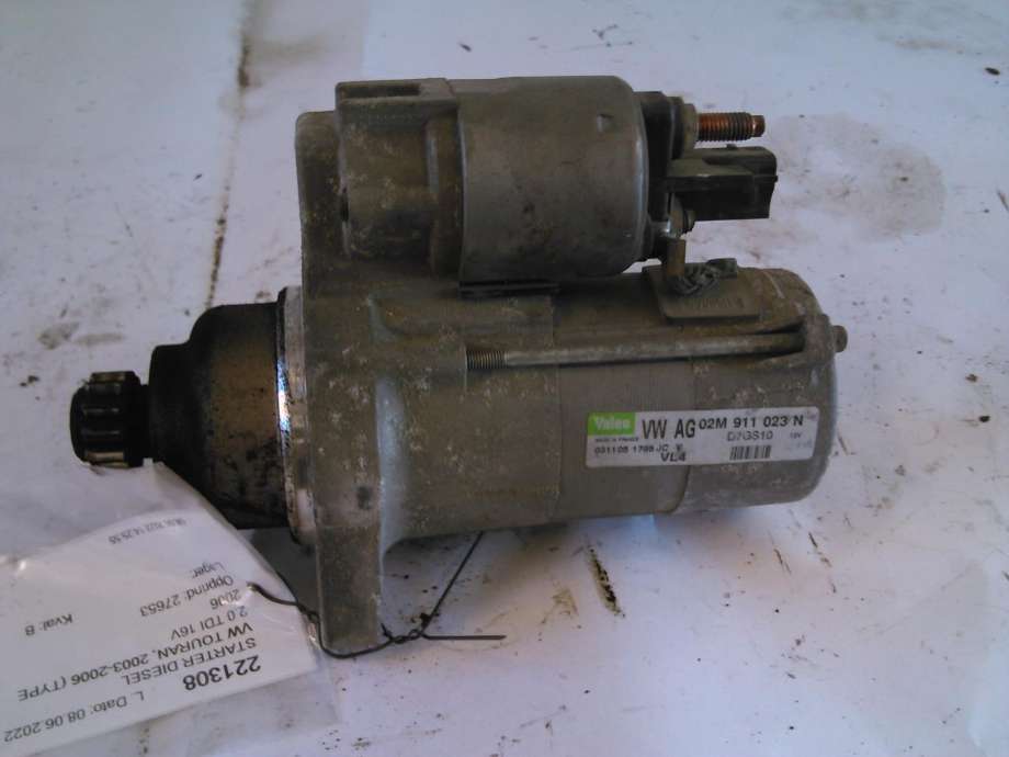 Starter diesel til VW Touran 2003-2006 (Type I, Fase 1)  (VALEO|02M911023N|)
