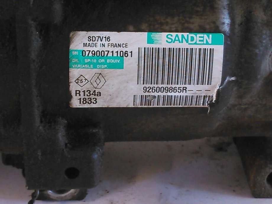 Aircondition kompressor til Nissan Qashqai 2010-2014 (Type I, Fase 2)  (SANDEN|926009865R|07900711061|)
