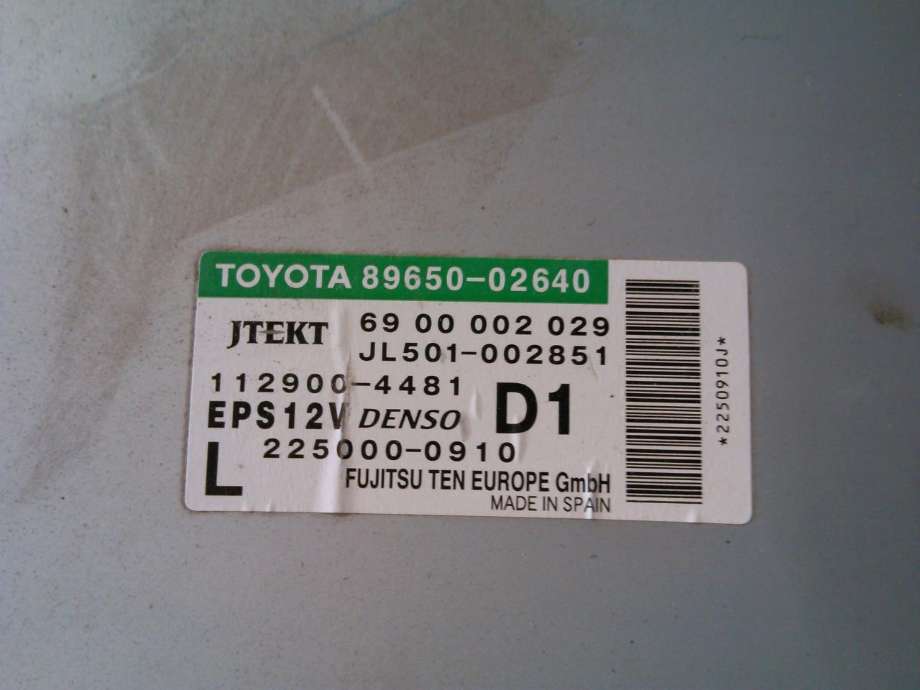 Styreenhet servo til Toyota Auris 2010-2012 (Type I, Fase 2)  (JTEK|112900-4481|225000-0910|6900002029)