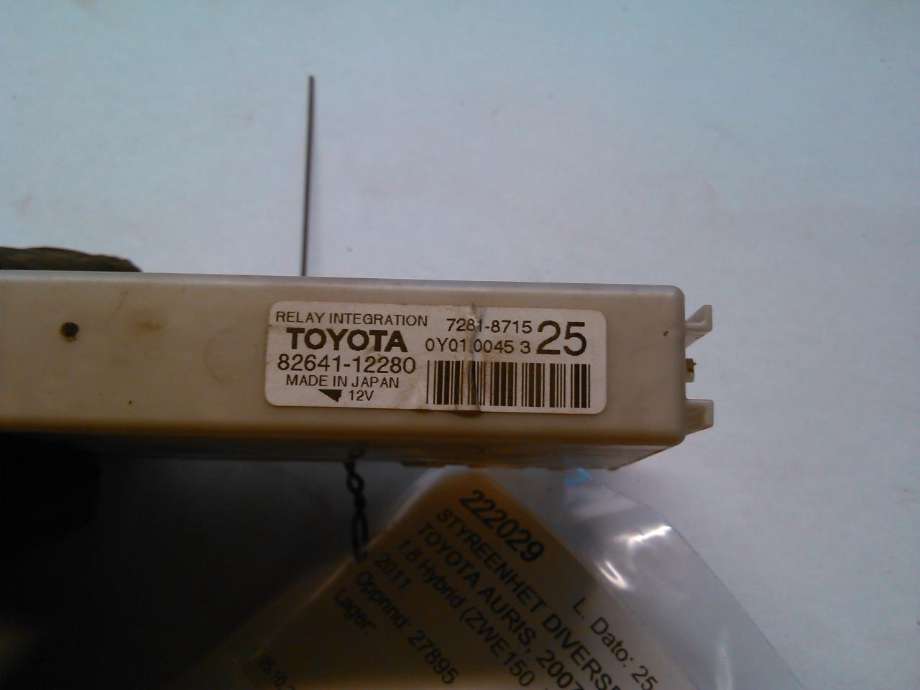 Styreenhet diverse til Toyota Auris 2010-2012 (Type I, Fase 2)  (82641-12280|7281-8715|)