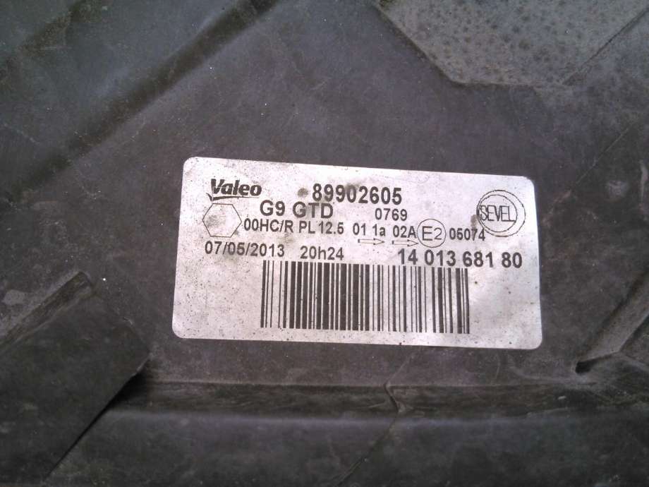 Frontlykt venstre halogen til Toyota Proace 2013-2016 (Type I)  