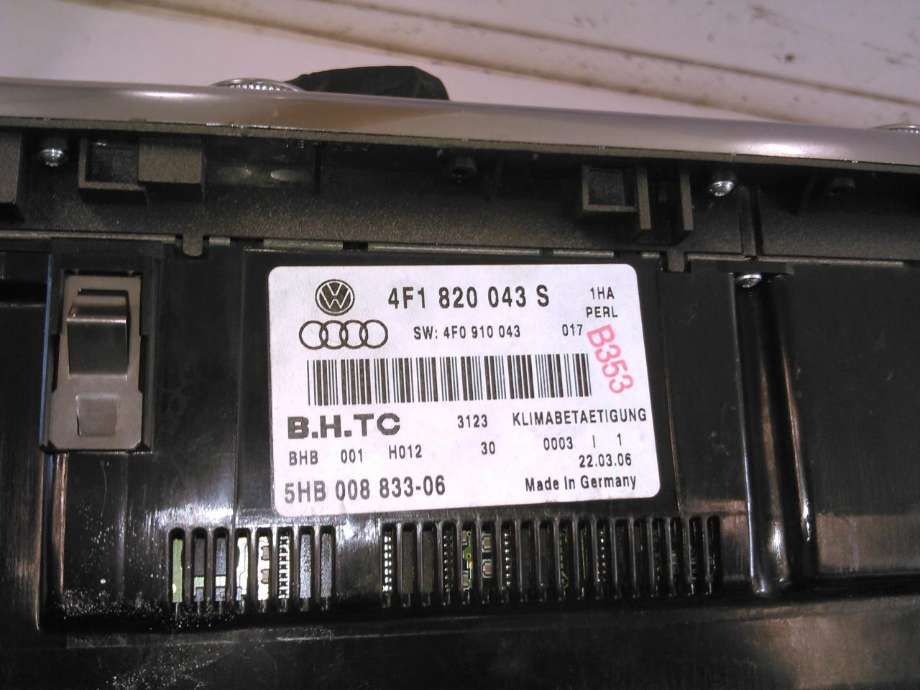 Varmeapparat betjening til Audi A6 2005-2008 (Type III, Fase 1) (C6) (C6) (4F1820043S|)