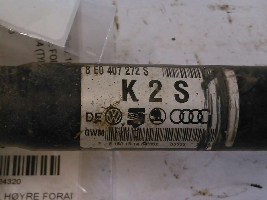 Drivaksel høyre foran, diesel/manuell til Audi A4 2001-2004 (Type II) (B6) (B6) 