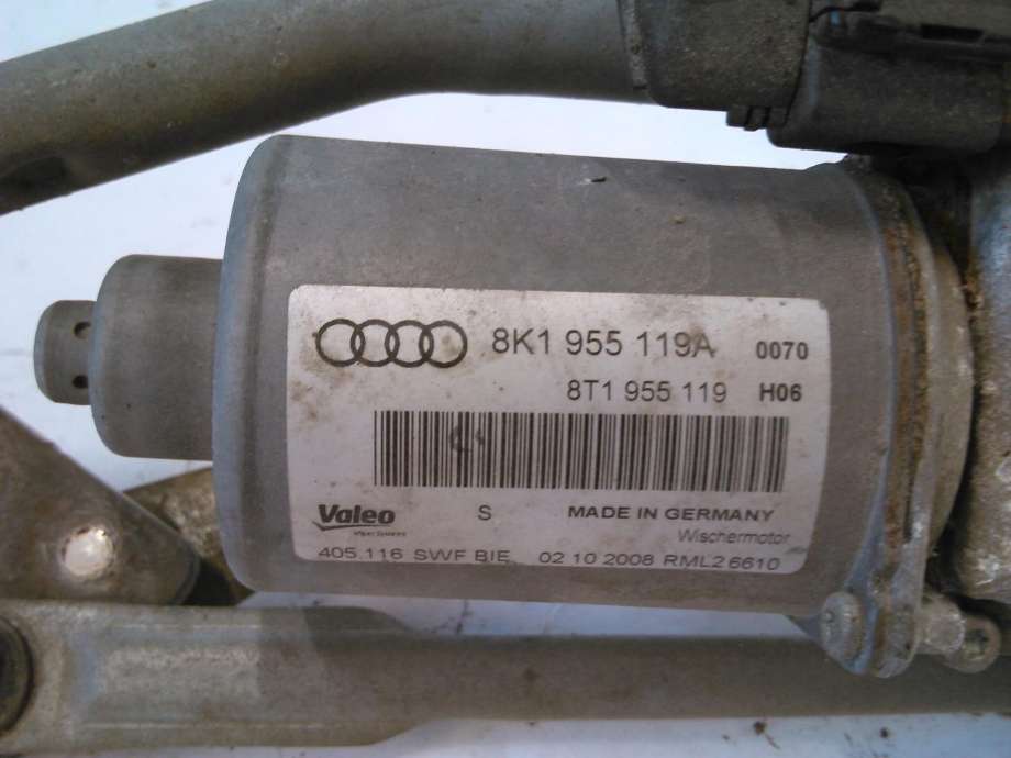 Viskermotor frontrute komplett m/overføring til Audi A4 2007-2014 (Type IV) (B8) (B8) (VALEO|8K1955119A|)