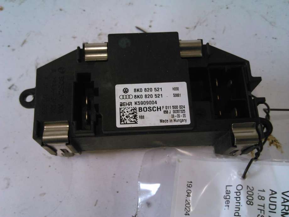 Varmeapparat motstand til Audi A4, 2007-2014 (Type IV) (B8) (B8) (8K0820521)