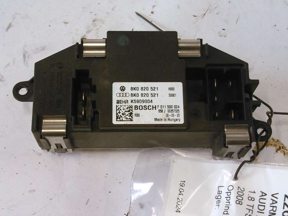 Varmeapparat motstand til Audi A4 2007-2014 (Type IV) (B8) (B8) (8K0820521|)