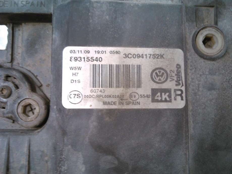 Frontlykt høyre xenon til VW Passat 2005-2010 (B6) (B6) 