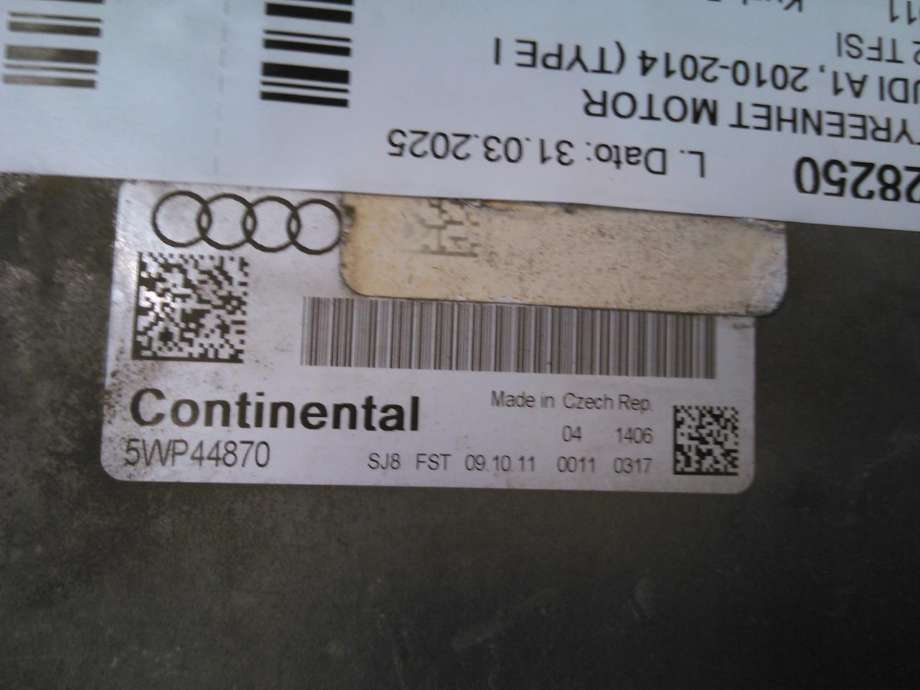 Styreenhet motor til Audi A1 2010-2014 (Type I, Fase 1)  (CONTINENTAL|5WP44870|)