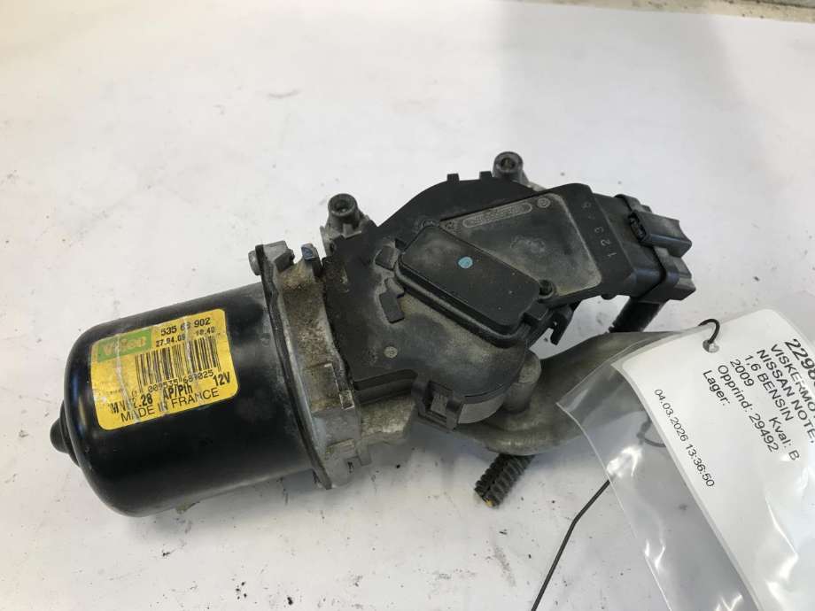 Viskermotor frontrute til Nissan Note 2006-2013 (Type I)  (VALEO|53568902|)