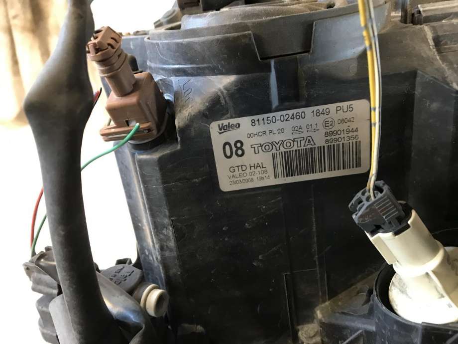 Frontlykt venstre halogen til Toyota Auris 2007-2010 (Type I, Fase 1)  