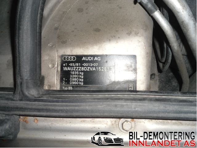 Audi A4 1995-1999 (Type I, Fase 1) (B5) (B5), Motorkode: AFN, Girkassekode: