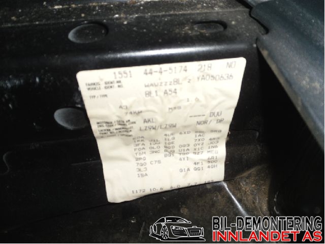Audi A3 1996-2003 (Type I) , Motorkode: , Girkassekode: 