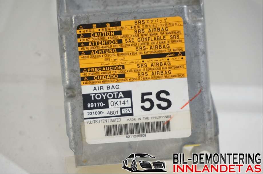 Airbag elektronikk til Toyota Hilux 2012-2016  (891700K141||89170-0K141)