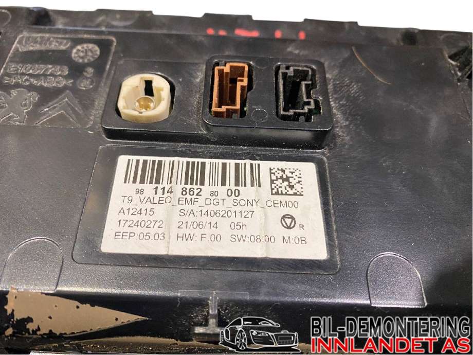 Multimedia display (MCU - Media Controller Unit) til Peugeot 308 2013-2021 (Type II)  (98 114 862 80|)