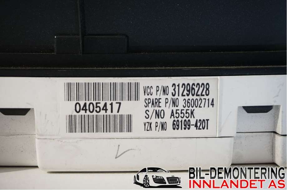 Instrumentpanel til Volvo C30 2010-2012 (Fase 2)  (36002714||31296228)