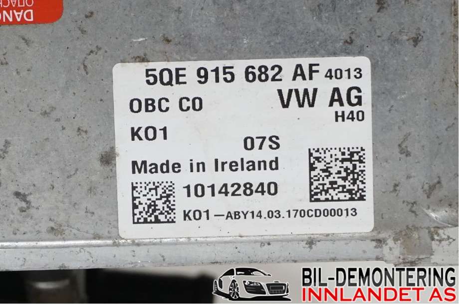 Batterilader (OBC - On Board Charger) til VW e-Golf 2017-2020 (Fase 2)  (VOLKSWAGEN|5QE 915 682 BG||5QE915682AF)