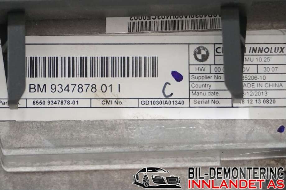 Instrument kjørecomputer til BMW X5 2013-2018 (F15) (F15) (BMW|65 50 9 347 878|)