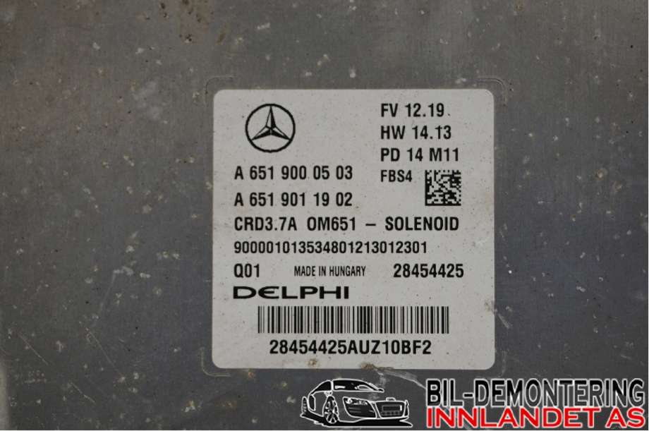 Styreenhet motor til Mercedes E-Klasse 2013-2016 (Fase 2) (W212) (W212) (MERCEDES|A 651 900 99 01|A 651 900 05 03|A6519000503)