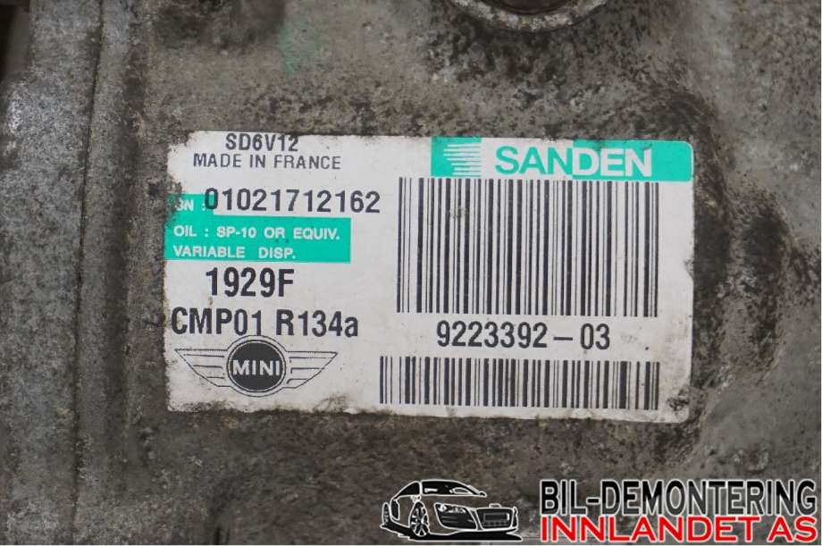 Aircondition kompressor til Mini Countryman 2010-2016 (R60) (R60) (MINI|64 52 9 223 392||01021712162)