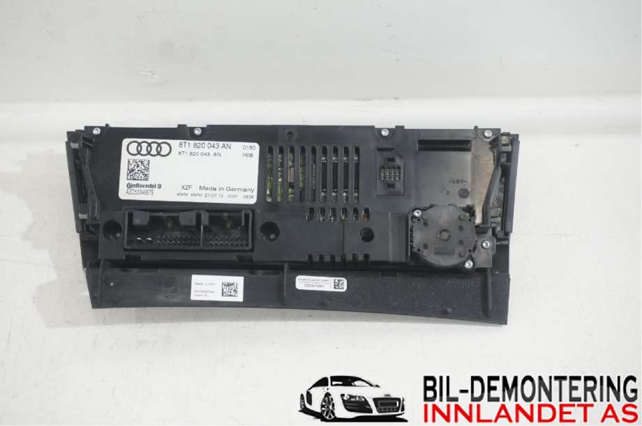 Varmeapparat betjening til Audi Q5 2012-2017 (Type I, Fase 2) (AUDI|8T1 820 043 AH||8T1 820 043 AN)