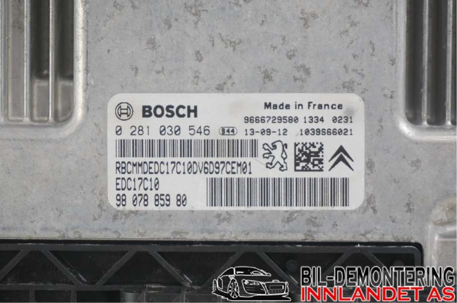 Styreenhet motor til Peugeot Partner 2008-2015 (Type II, Fase 1) (PEUGEOT|16 068 740 80|0 281 030 546|98 078 859 80)