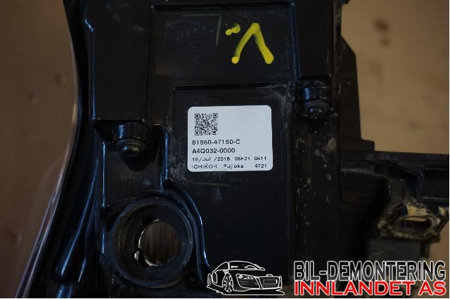 Baklykt venstre til Toyota Prius 2016-2023 (Type IV) (combi) (combi) (TOYOTA HYBRID|8156147150|8156147153|)