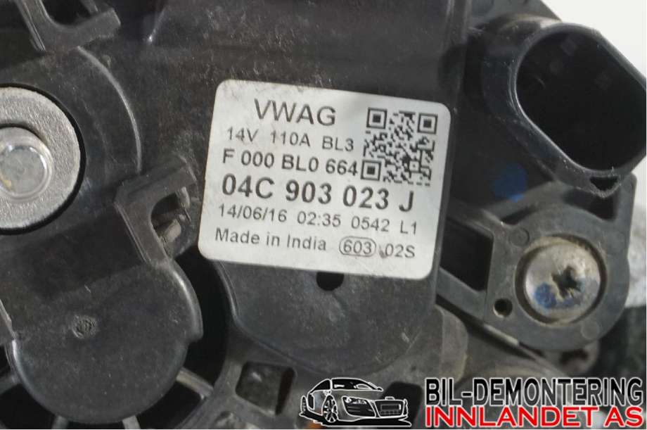 Dynamo til Škoda Fabia 2014-2021 (Type III)  (SKODA|04C 903 023 H|)