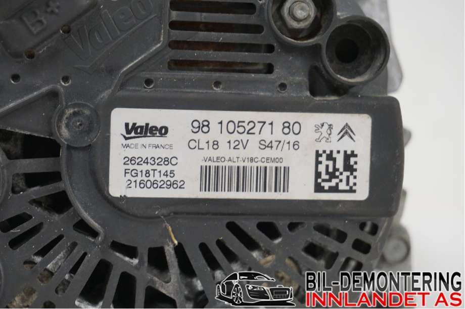 Dynamo til Citroën Berlingo 2015-2019 (Type II, Fase 2) (CITROEN|98 105 271 80||9810527180)