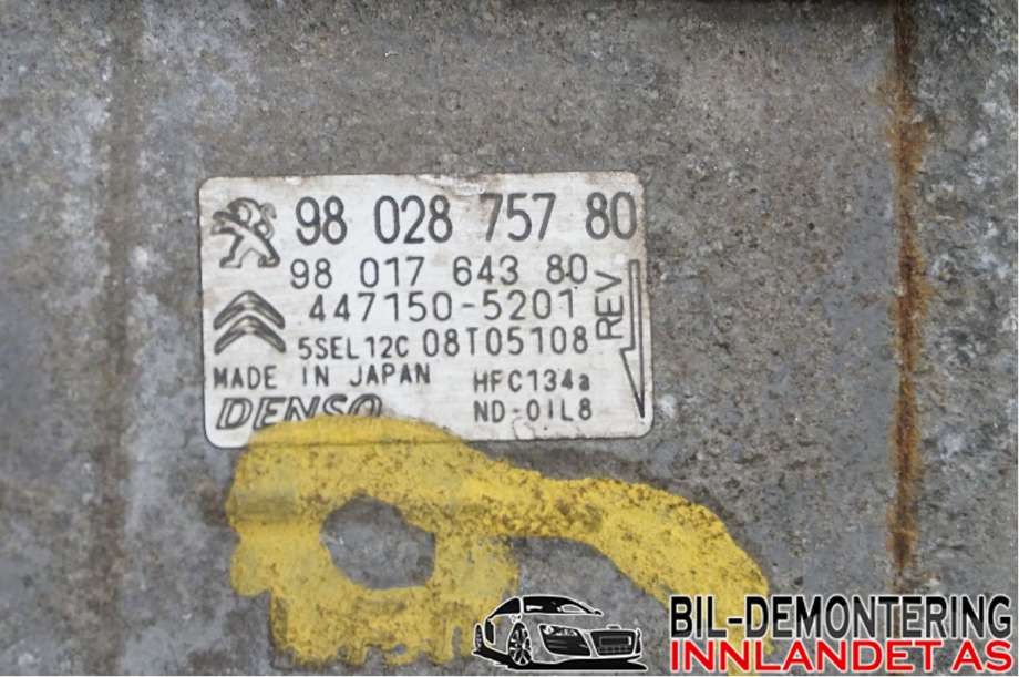 Aircondition kompressor til Citroën Berlingo 2015-2019 (Type II, Fase 2)  (CITROEN|98 028 757 80||9802875780)