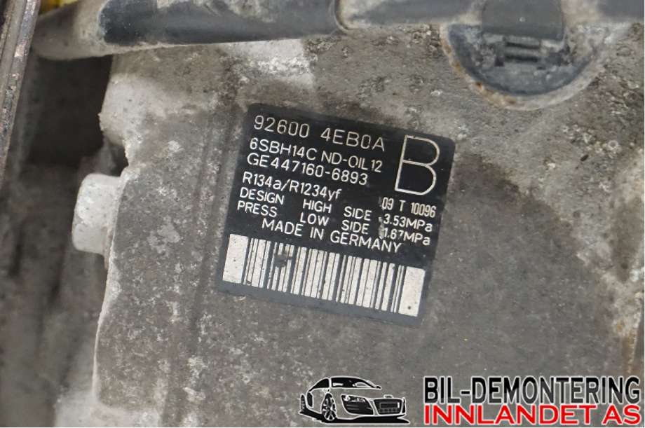 Aircondition kompressor til Renault Talisman 2016-->>  (RENAULT|926004EB0A|447160-6893|92600 4EB0A)