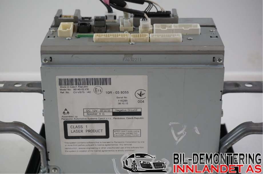 Bilstereo til Toyota Auris 2015-2019 (Type II, Fase 2)  (TOYOTA|8614002400|)