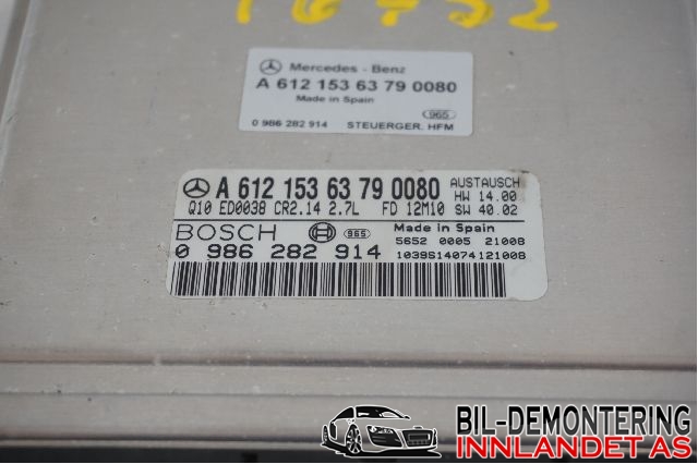 Styreenhet motor til Mercedes ML 1997-2005 (W163) (W163) (|A 612 153 63 79 0080)