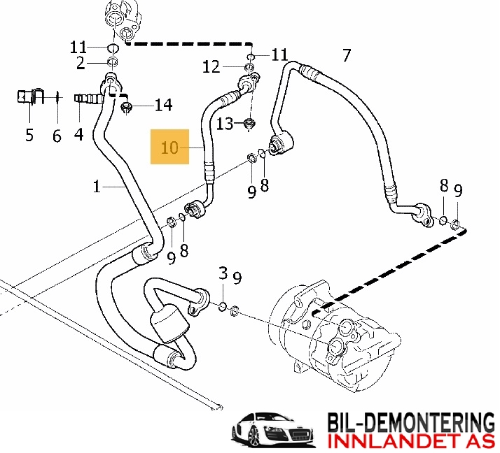 Aircondition rør til Volvo V40 2012-2019 (VOLVO|31455314|)