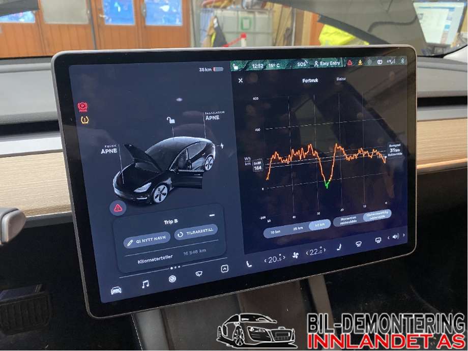 Instrument kjørecomputer til Tesla Model 3 2018-2023 (Fase 1)  (TESLA|1089543-00-J||1089543-00-1)