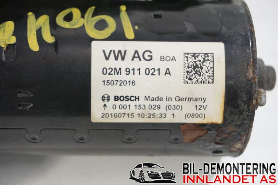 Starter diesel til VW Transporter / Caravelle 2015-2019 (T6) (T6) (VOLKSWAGEN|02M 911 021 A||02M911021A)