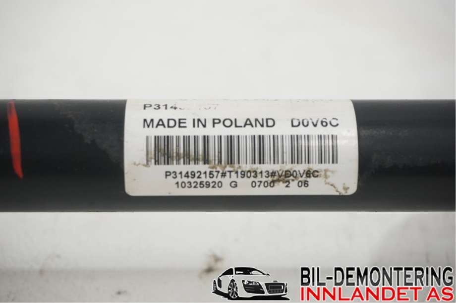 Drivaksel venstre bak, elbil til Volvo XC60 2017-->> (Type II)  (VOLVO|36012732||31492157)