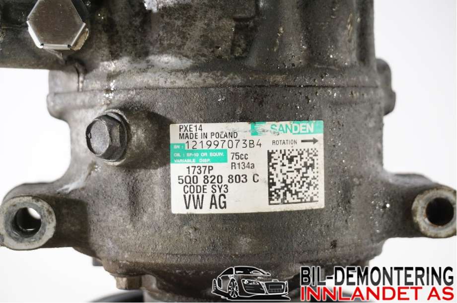 Aircondition kompressor til Audi A3 2012-2016 (Type III, Fase 1)  (AUDI|5Q0 820 803||5Q0820803C)