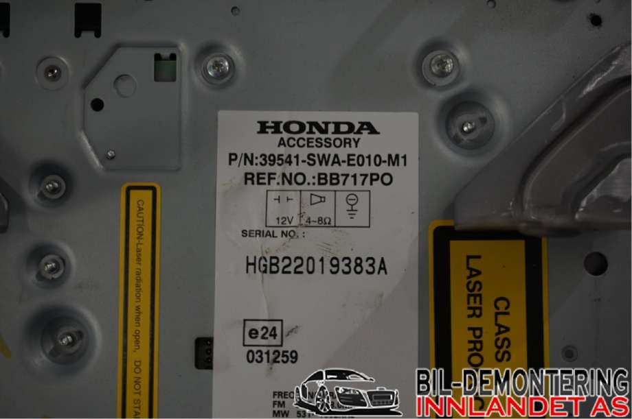 Bilstereo til Honda CR-V 2007-2012 (Type III) (HONDA|39540SWAE01|BB717P0|39541-SWA-E010-M1)