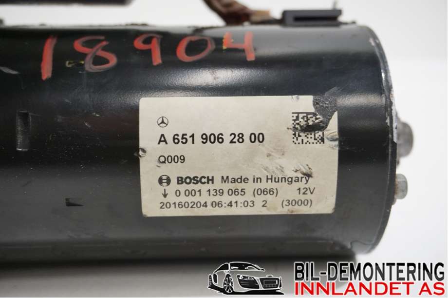 Starter diesel til Mercedes GLC 2015-2022 (X253) (X253) (MERCEDES|A 651 906 28 00|A 651 906 28 00 80|A6519062800)