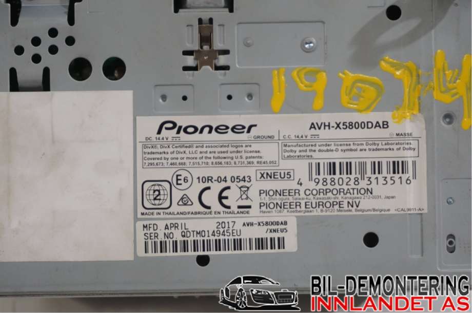 Bilstereo til Lexus IS 1999-2005 (Type I) (XE10) (XE10) (LEXUS||AVH-X5800)