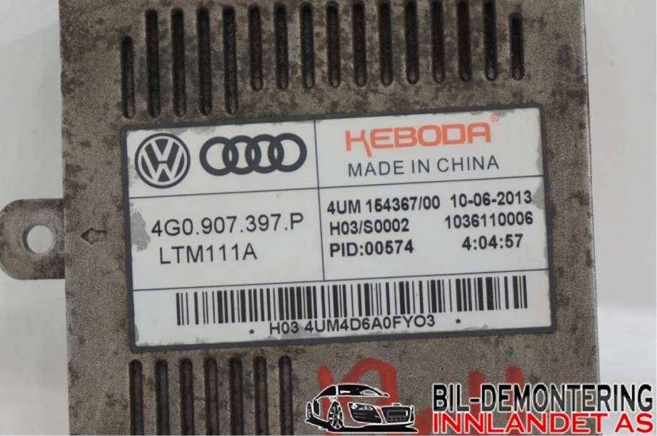 Styreenhet xenon/ballast til Audi A3 2012-2016 (Type III, Fase 1)  (AUDI|4G0 907 397 R||4G0.907.397.P)