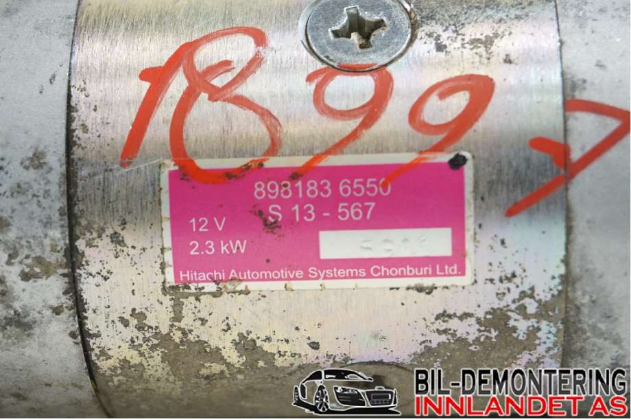 Starter diesel til Isuzu D-Max 2012-2017 (Type II, Fase 1)  (ISUZU|8-98183-655-0||8981836550)