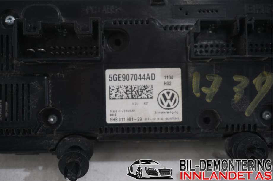 Varmeapparat betjening til VW e-Golf 2014-2017 (Fase 1) (VOLKSWAGEN|5GE 907 044 AD||5GE907044AD)
