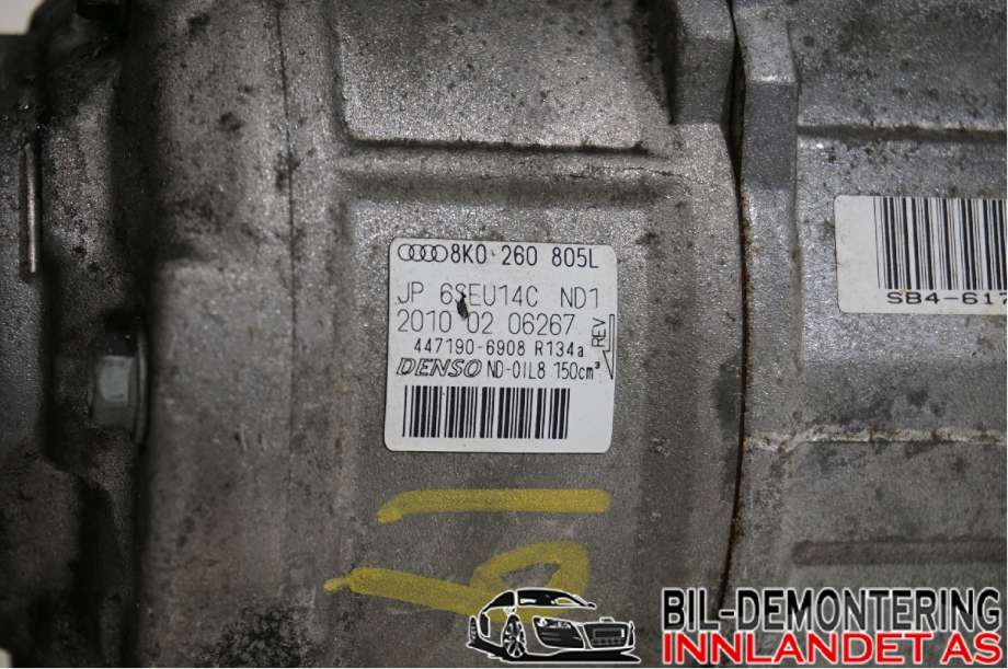 Aircondition kompressor til Audi A4 2007-2014 (Type IV) (B8) (B8) (AUDI|8K0 260 805 L|447190-6908)