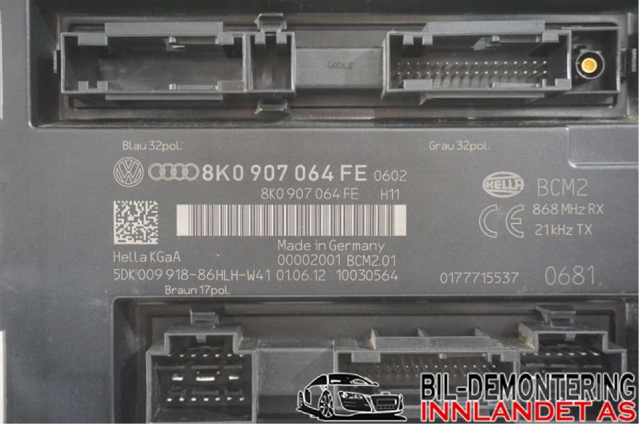 Styreenhet comfort (BCM) til Audi Q5 2012-2017 (Type I, Fase 2)  (AUDI|8K0 907 064 FJ|8K0 907 064 KJ|8K0 907 064 FE)