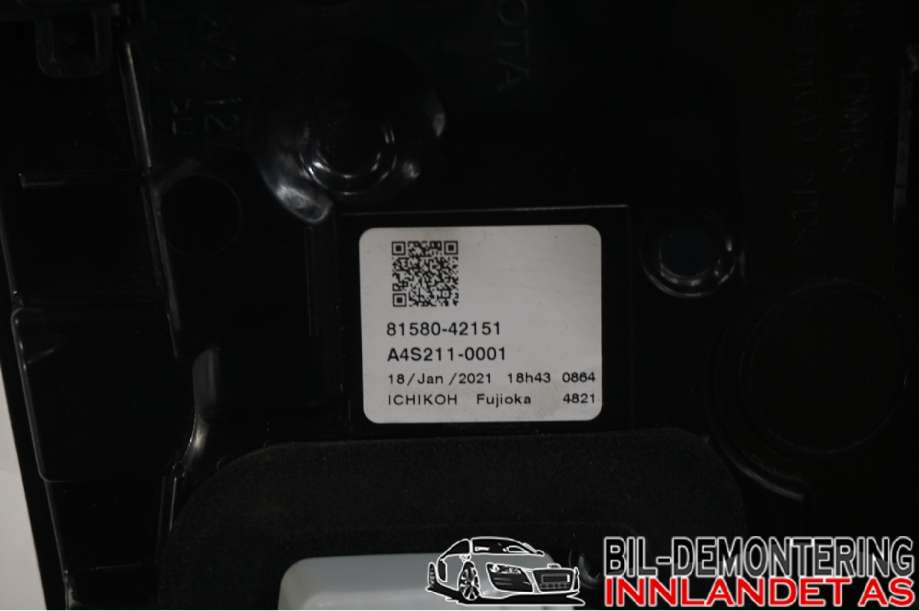 Baklykt høyre indre til Toyota RAV4 2019-->> (Type V)  (TOYOTA|8158142151||81580-42151)